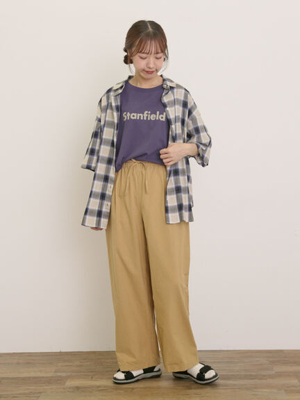 【クールコットン】イージーストレートパンツ ≪M/Lサイズ≫（チャコールグレー/ベージュ/グリーン/ネイビー）｜Samansa Mos2（サマンサ モスモス）通販
