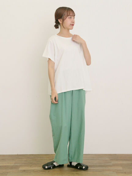 【クールコットン】イージーストレートパンツ ≪M/Lサイズ≫（チャコールグレー/ベージュ/グリーン/ネイビー）｜Samansa Mos2（サマンサ モスモス）通販