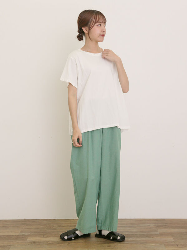 セール】 [接触冷感]バックスカラップレースカットソー（オフホワイト