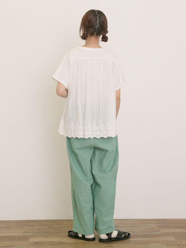 セール】 [接触冷感]バックスカラップレースカットソー（オフホワイト