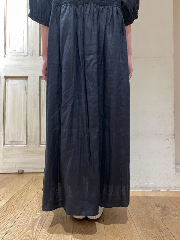 立川限定】リネンウエスト切替レースワンピース（オフホワイト