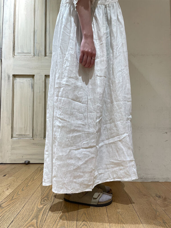 【立川限定】リネンウエスト切替レースワンピース 立川限定】リネンウエスト切替レースワンピース（オフホワイト