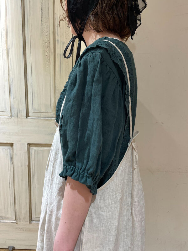 立川限定】リネンキャミワンピース（オフホワイト/ブラック