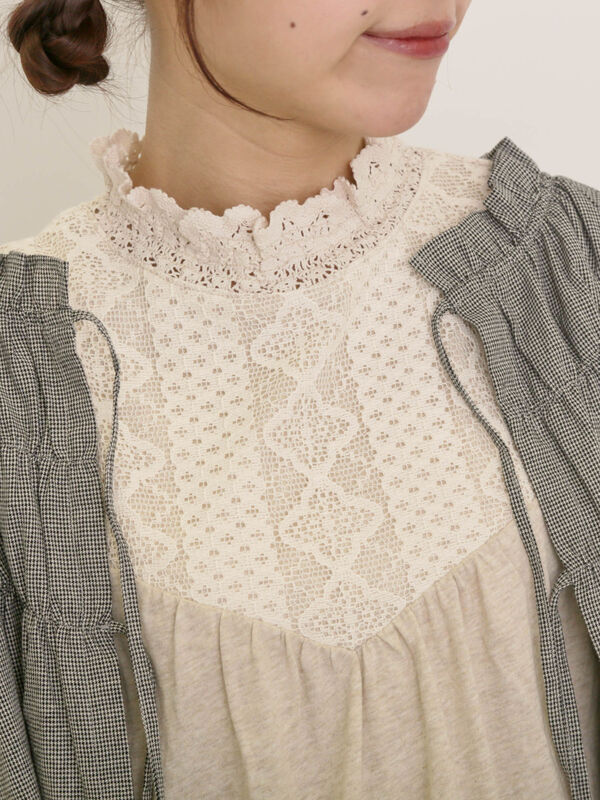 セール】 【接触冷感】スタンドネックシャーリングノースリーブ（オフ