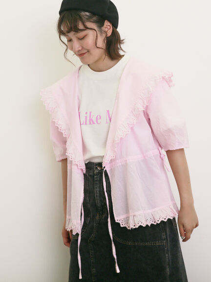 KISSMISSピンクブラウスMサイズ