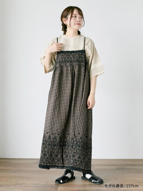 セール】 【kazumi×Samansa Mos2】キャミワンピース（ブラック/ピンク