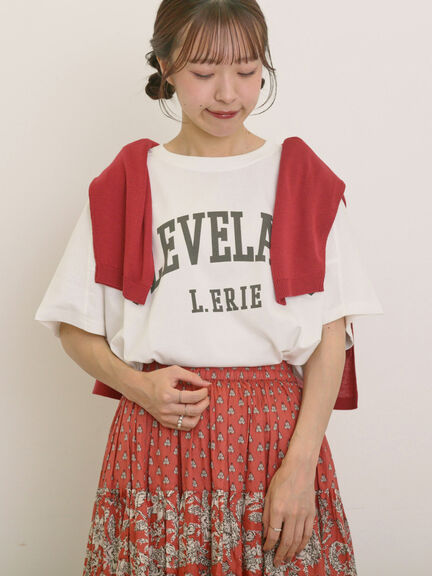 ロゴアソートプリントゆるTシャツ（オフホワイト/ピンク/ベージュ/ネイビー）｜Samansa Mos2（サマンサ モスモス）通販