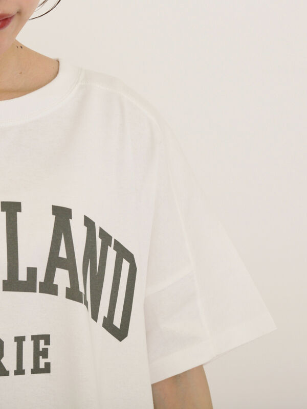 セール】 ロゴアソートプリントゆるTシャツ（オフホワイト/ピンク