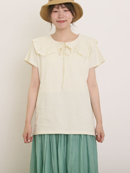 セーラー襟Tシャツ（オフホワイト/ネイビー/キナリ）｜Samansa Mos2（サマンサ モスモス）通販