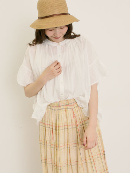 Sea NEW YORK◆半袖ブラウス/XS/コットン/PNK/RS22-029 セール】 SEA NEW YORK コットン ラッフルスリーブブラウス