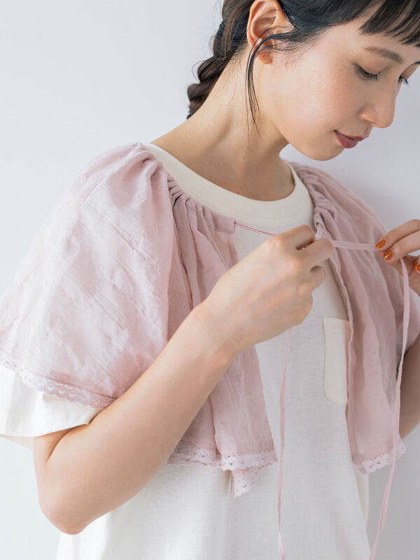 kazumi×サマンサモスモス＊ケープ付きボレロ kazumi×Samansa Mos2】ケープ付ボレロ（ブラック/ピンク/ベージュ