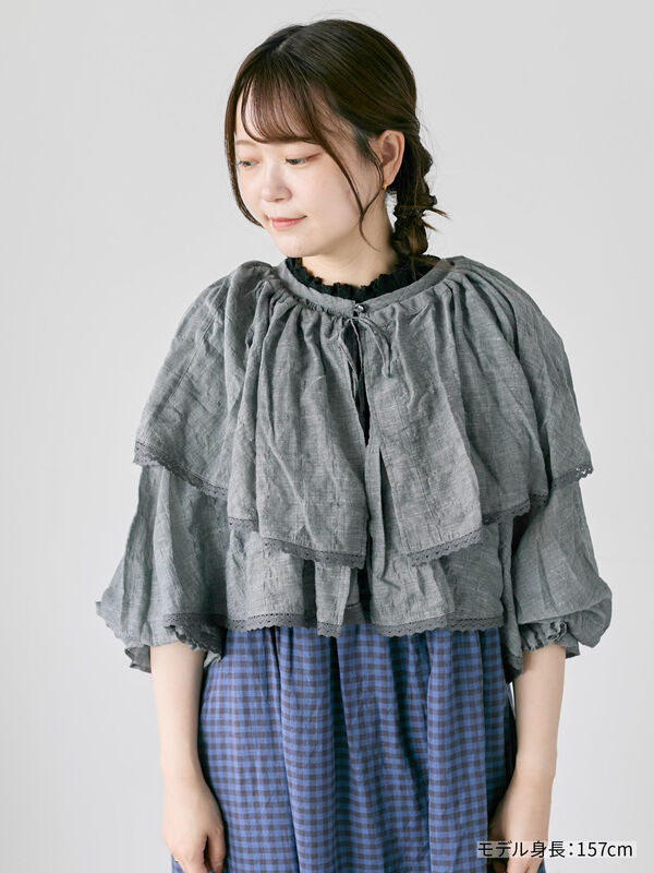 kazumi×Samansa Mos2】ケープ付ボレロ（ブラック/ピンク/ベージュ