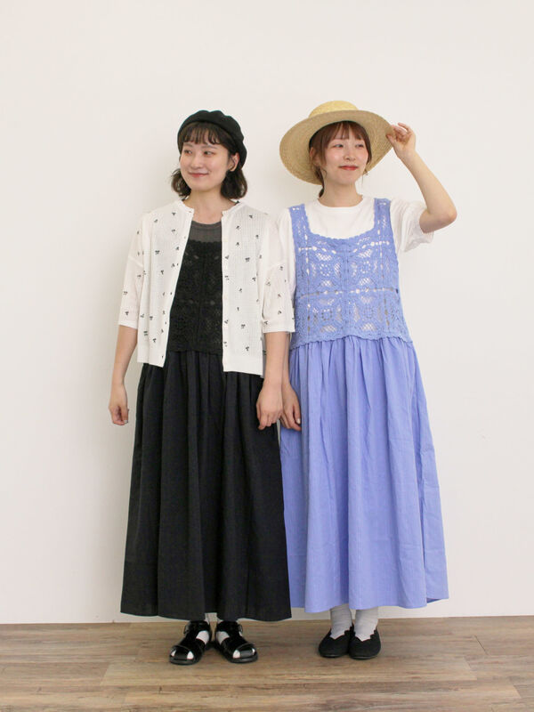 セール】 【S/Mサイズ】かぎ針編み風ビスチェワンピース（オフホワイト