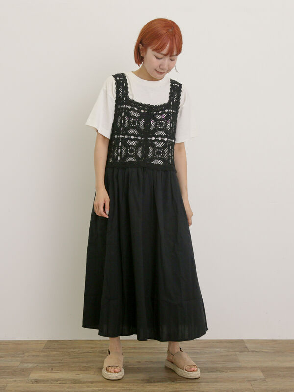 Samansa Mos2 ワンピースまとめ売り♡ セール】 【S/Mサイズ】かぎ針編み風ビスチェワンピース（オフホワイト