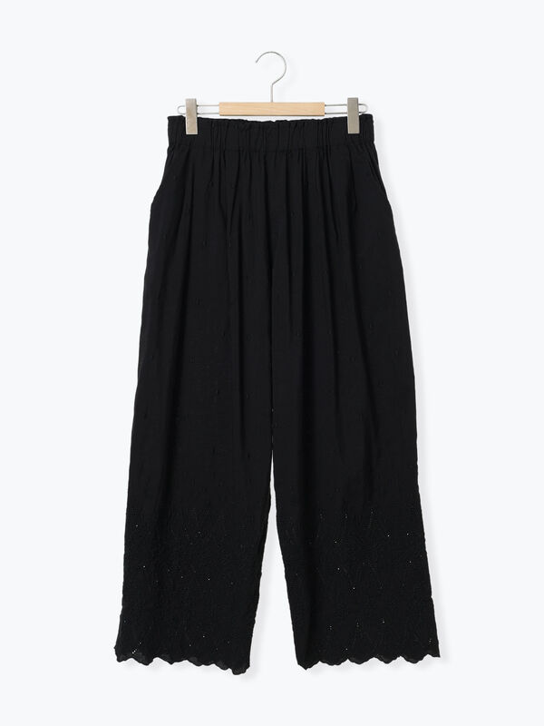 セール】 【kazumi×Samansa Mos2】刺繍パンツ（ブラック/ピンク