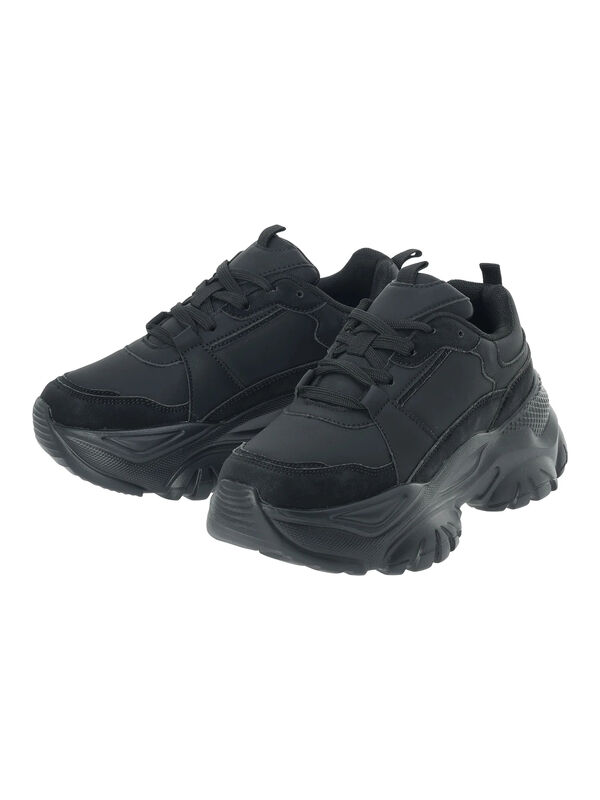 セール】 ボリュームソールスニーカー（ブラック/ベージュ