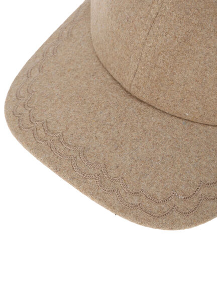 【消臭効果】スカラップ刺繍キャップ（チャコールグレー/ベージュ）｜Samansa Mos2（サマンサ モスモス）通販