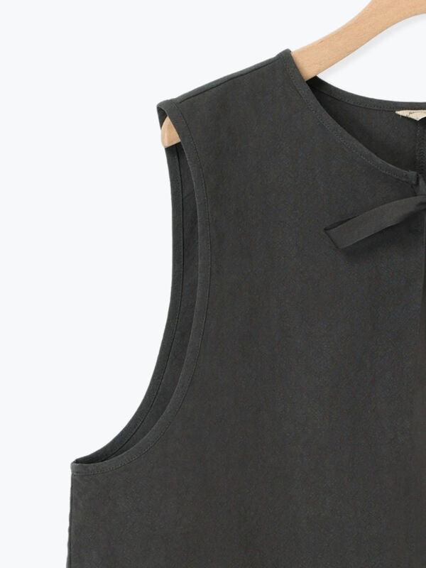 セール】 レース付きリボン開きベスト（グレー/チャコールグレー