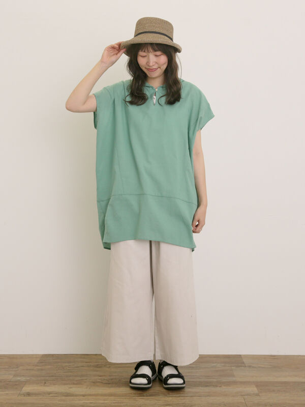 セール】 【M/Lサイズ】ツイルストレートパンツ（チャコールグレー