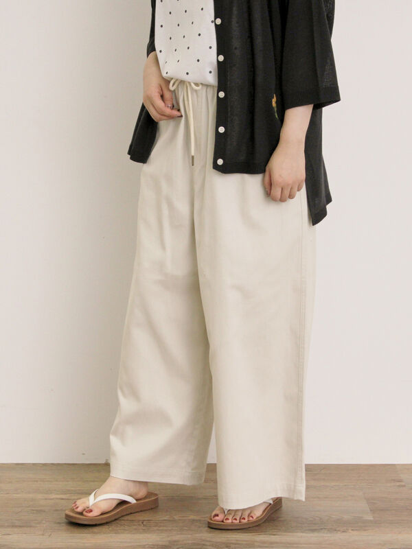 セール】 【M/Lサイズ】ツイルストレートパンツ（チャコールグレー