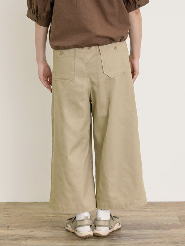 セール】 【M/Lサイズ】ツイルストレートパンツ（チャコールグレー