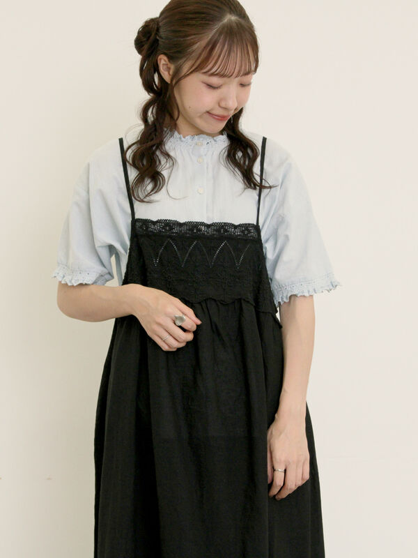 セール】 スカラップフリル前後2WAYブラウス（オフホワイト