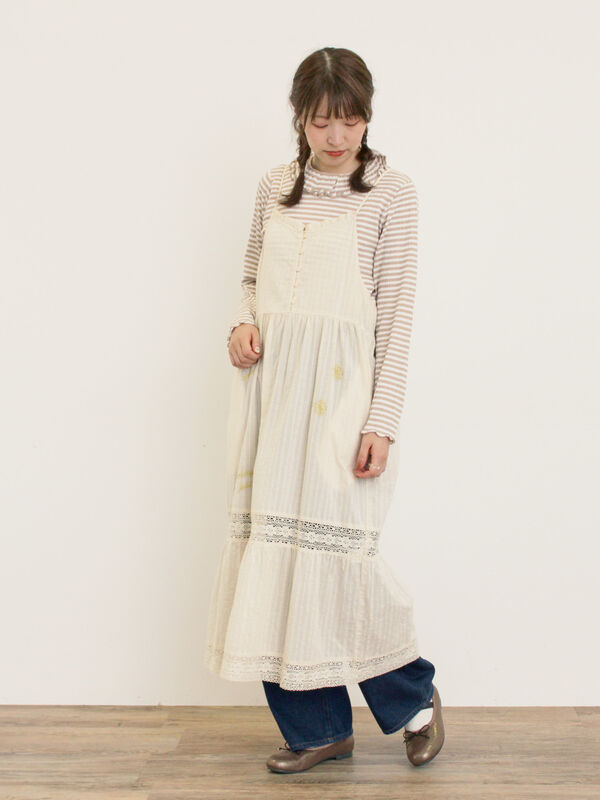 ランダム刺繍入りワンピース（ブラック/ボルドー/グリーン/キナリ）｜Samansa Mos2（サマンサ モスモス）通販
