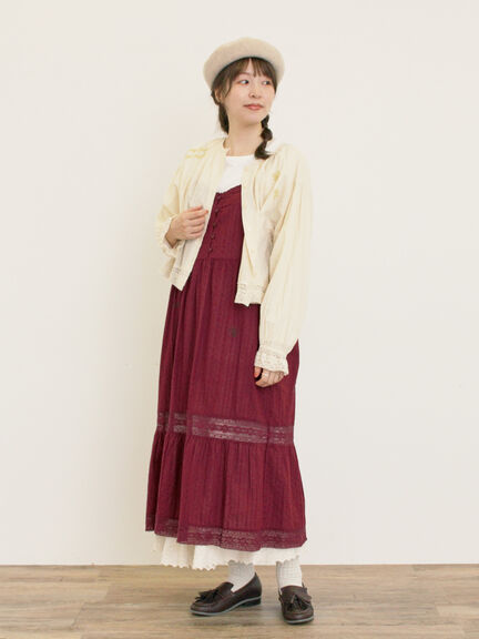 ランダム刺繍入りワンピース（ブラック/ボルドー/グリーン/キナリ）｜Samansa Mos2（サマンサ モスモス）通販