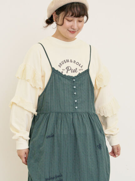 ランダム刺繍入りワンピース（ブラック/ボルドー/グリーン/キナリ）｜Samansa Mos2（サマンサ モスモス）通販