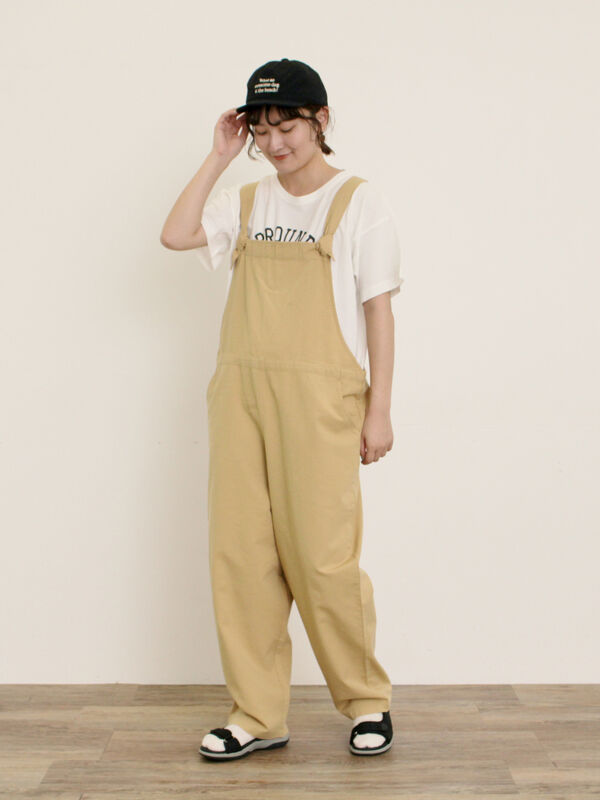 セール】 綿麻サロペット（ベージュ/カーキ/ネイビー/キナリ