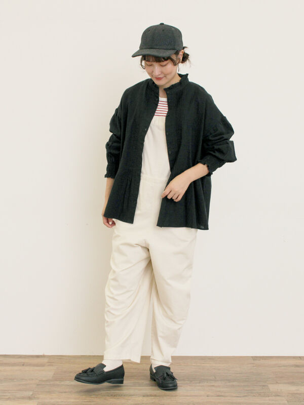 セール】 綿麻サロペット（ベージュ/カーキ/ネイビー/キナリ