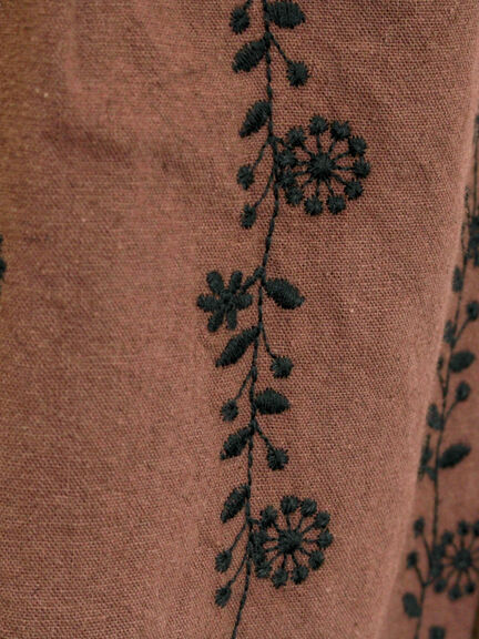 【M/Lサイズ】花刺繍パンツ（チャコールグレー/ベージュ/ブラウン）｜Samansa Mos2（サマンサ モスモス）通販