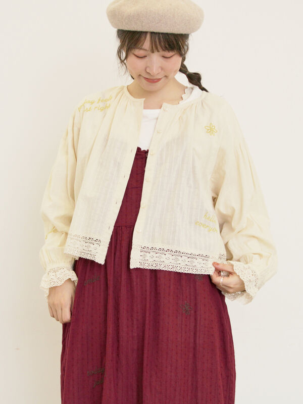ランダム刺繍入りブラウス（ブラック/ボルドー/グリーン/キナリ）｜Samansa Mos2（サマンサ モスモス）通販