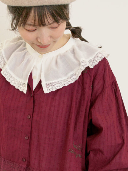 ランダム刺繍入りブラウス（ブラック/ボルドー/グリーン/キナリ）｜Samansa Mos2（サマンサ モスモス）通販