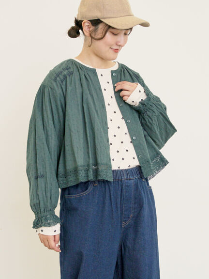 ランダム刺繍入りブラウス（ブラック/ボルドー/グリーン/キナリ）｜Samansa Mos2（サマンサ モスモス）通販