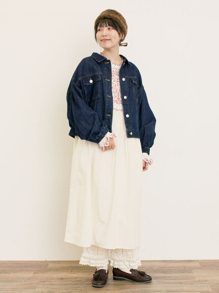 【S/Mサイズ】配色刺繍ワンピース（グレー/ブラック/レッド/キナリ）｜Samansa Mos2（サマンサ モスモス）通販