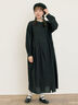【Cross×Linen】タックワンピース《S/Mサイズ》（ブラック/ボルドー/ベージュ/ブルー/キナリ）｜Samansa Mos2（サマンサ モスモス）通販
