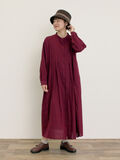 【Cross×Linen】タックワンピース《S/Mサイズ》（ボルドー）｜Samansa Mos2（サマンサ モスモス）通販