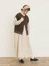 【Cross×Linen】タックワンピース《S/Mサイズ》（ブラック/ボルドー/ベージュ/ブルー/キナリ）｜Samansa Mos2（サマンサ モスモス）通販