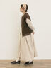 【Cross×Linen】タックワンピース《S/Mサイズ》（ブラック/ボルドー/ベージュ/ブルー/キナリ）｜Samansa Mos2（サマンサ モスモス）通販