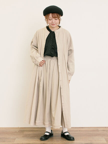 【Cross×Linen】タックワンピース《S/Mサイズ》（ブラック/ボルドー/ベージュ/ブルー/キナリ）｜Samansa Mos2（サマンサ モスモス）通販
