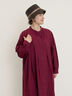 【Cross×Linen】タックワンピース《S/Mサイズ》（ブラック/ボルドー/ベージュ/ブルー/キナリ）｜Samansa Mos2（サマンサ モスモス）通販
