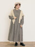 【Cross×Linen】タックワンピース《S/Mサイズ》（ブラック/ボルドー/ベージュ/ブルー/キナリ）｜Samansa Mos2（サマンサ モスモス）通販