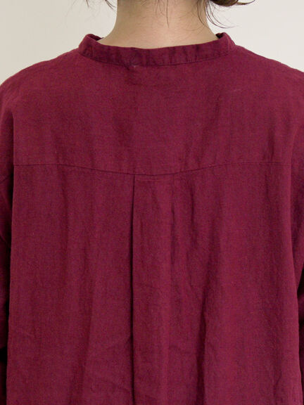 【Cross×Linen】タックワンピース《S/Mサイズ》（ブラック/ボルドー/ベージュ/ブルー/キナリ）｜Samansa Mos2（サマンサ モスモス）通販