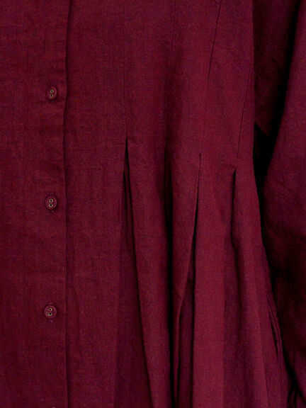 【Cross×Linen】タックワンピース《S/Mサイズ》（ブラック/ボルドー/ベージュ/ブルー/キナリ）｜Samansa Mos2（サマンサ モスモス）通販
