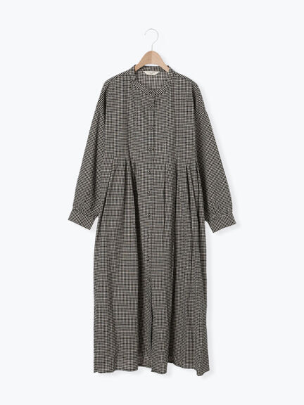 【Cross×Linen】タックワンピース《S/Mサイズ》（ブラック/ボルドー/ベージュ/ブルー/キナリ）｜Samansa Mos2（サマンサ モスモス）通販
