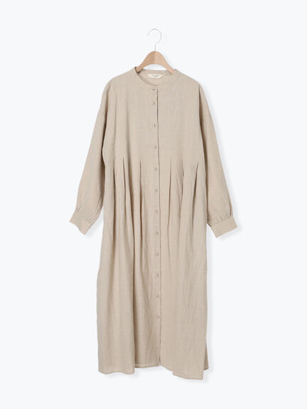 【Cross×Linen】タックワンピース《S/Mサイズ》（ブラック/ボルドー/ベージュ/ブルー/キナリ）｜Samansa Mos2（サマンサ モスモス）通販