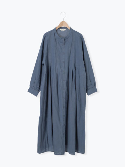 【Cross×Linen】タックワンピース《S/Mサイズ》（ブラック/ボルドー/ベージュ/ブルー/キナリ）｜Samansa Mos2（サマンサ モスモス）通販