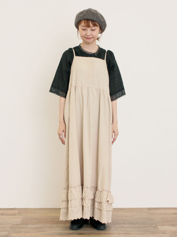 ぺチキャミワンピース（ブラック/ベージュ/キナリ/ワンピース