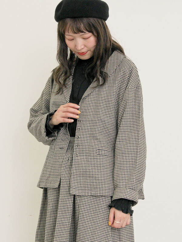 【Cross×Linen】ショールカラージャケット（ベージュ）｜Samansa Mos2（サマンサ モスモス）通販